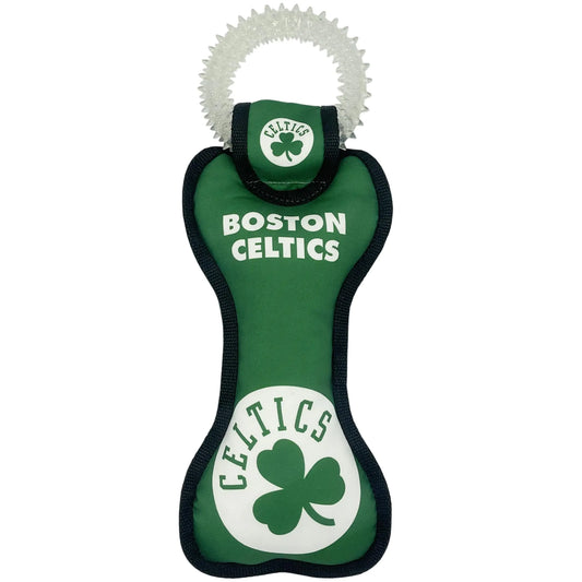 Pets First NBA Boston Celtics Dental Ring Dog TUG Toy with Squeaker. Tough PET Toy for Healthy Fun Teething & Cleaning Pets Teeth & Gums