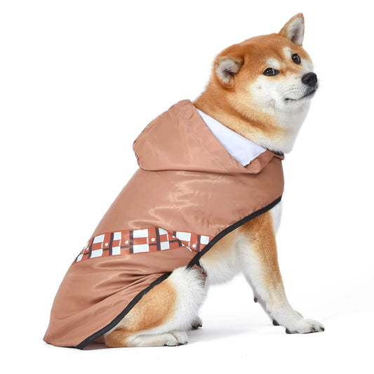 Star Wars for Pets Chewbacca Raincoat- Small | S Chewbacca Raincoat for Dogs Star Wars for Pets | Raincoat for Dogs with Leash Attachment Slit in Chewbacca Design Size Small
